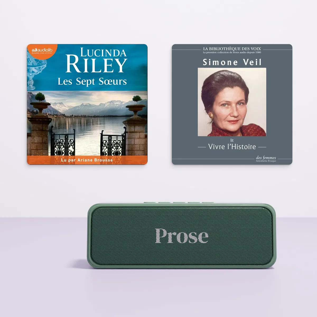 Prose Coffret Audio spécial Fête des Grands-Mères – Lecteur de Livres Audio 2 Livres Inclus - Simone Veil et Lucinda Riley - Simple, sans Écran, Seniors