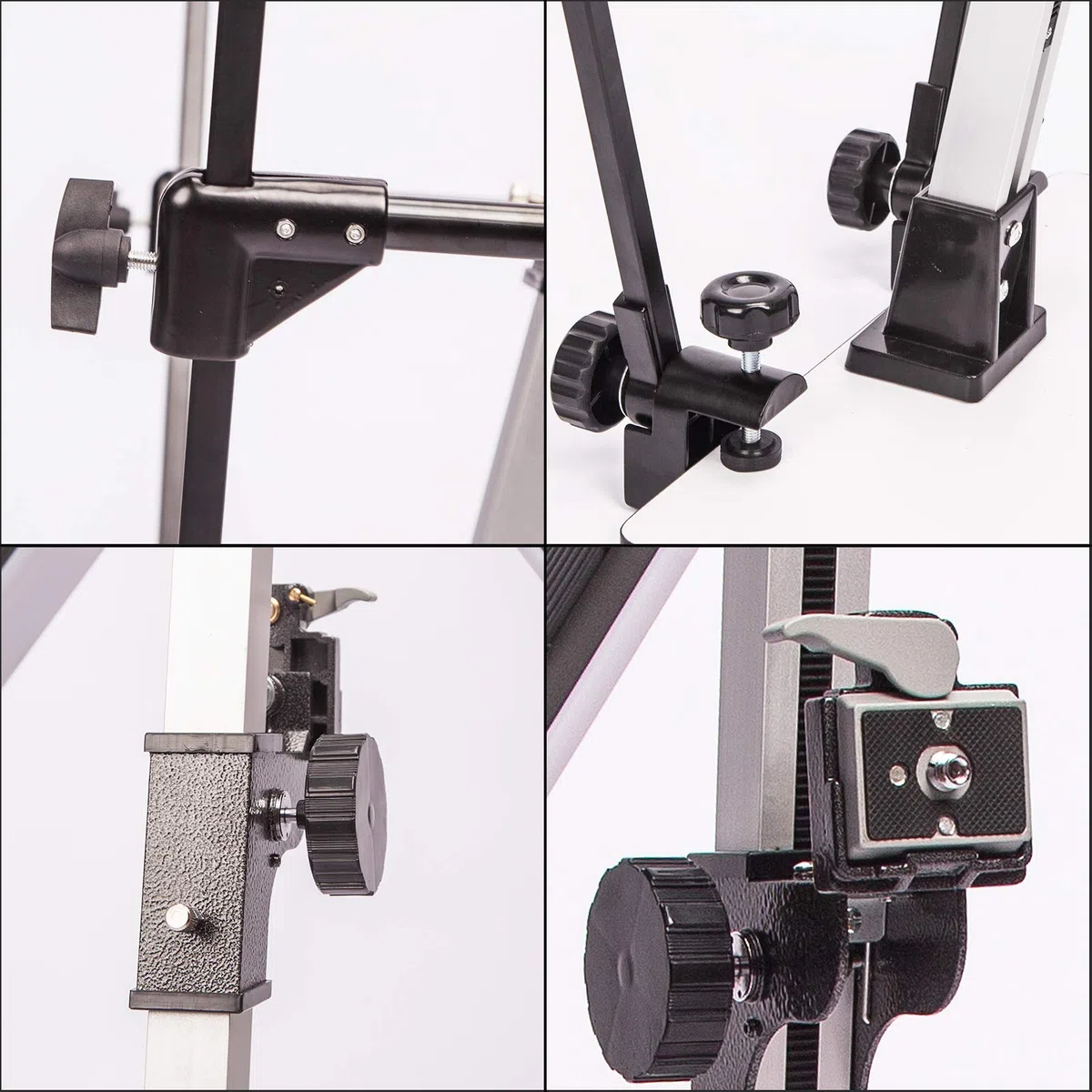 (Copy Light) Support de copie Pro avec deux lumières E27 A + Plaque de déverrouillage rapide pour DSLR Macro Shoot Photo Video