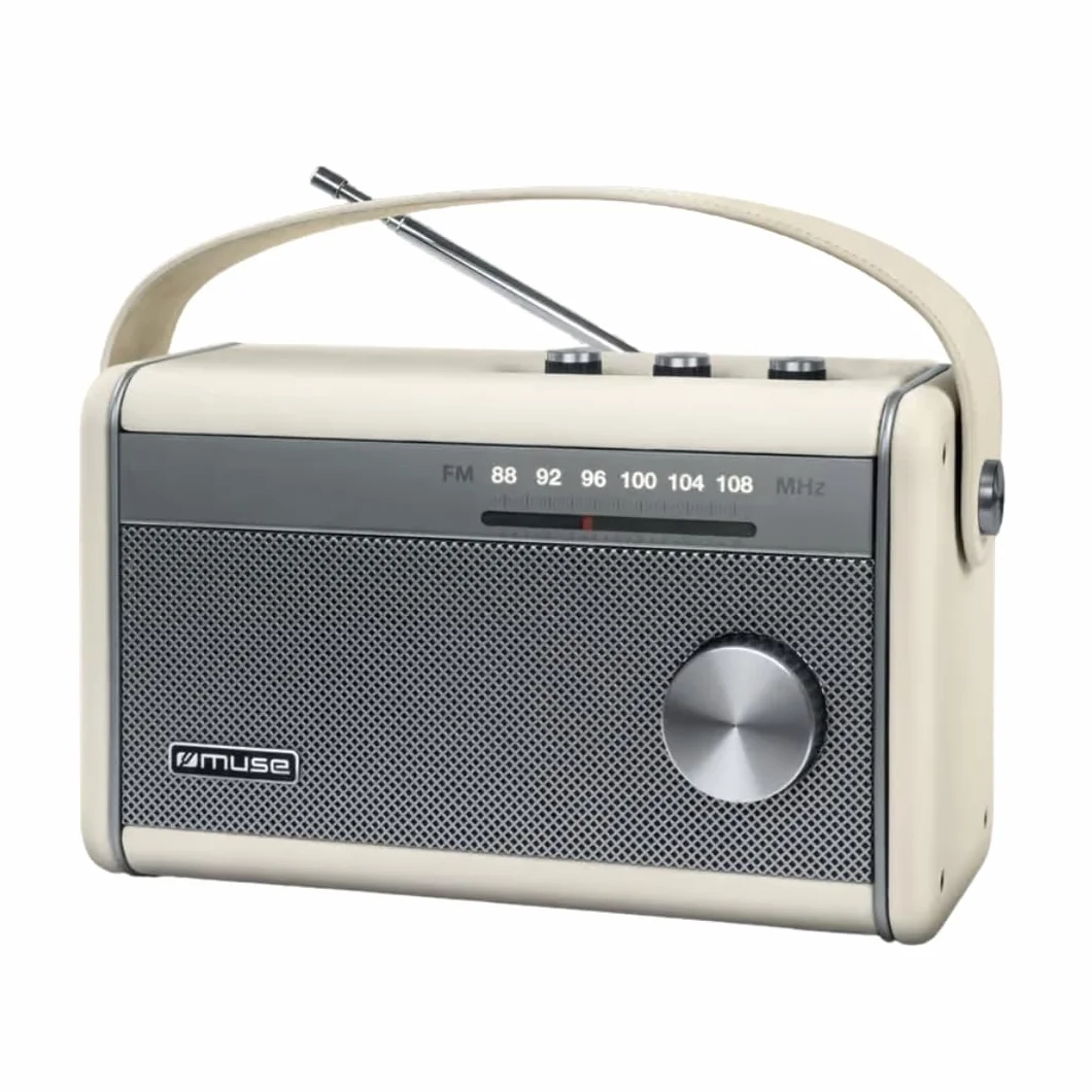 Muse M-098 SC Radio Bluetooth Portable, Radio FM, Puissance de Sortie 10 W, antenne télescopique FM, Affichage de fréquence Lumineux, USB-C, Prise Casque, Radio à Batterie, Bloc d'alimentation Inclus