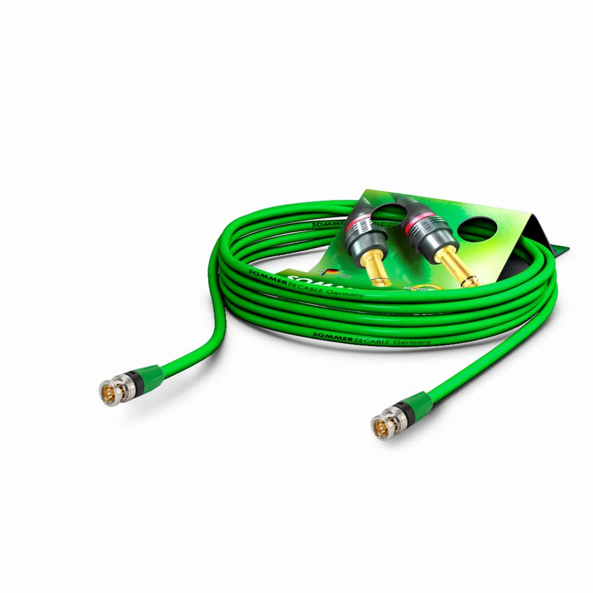 SOMMER CABLE Câble de raccordement vidéo 6G-SDI/4K SC-Vector 0.8/3.7, BNC/BNC NBNC75BLP9X Neutrik Green 30 m