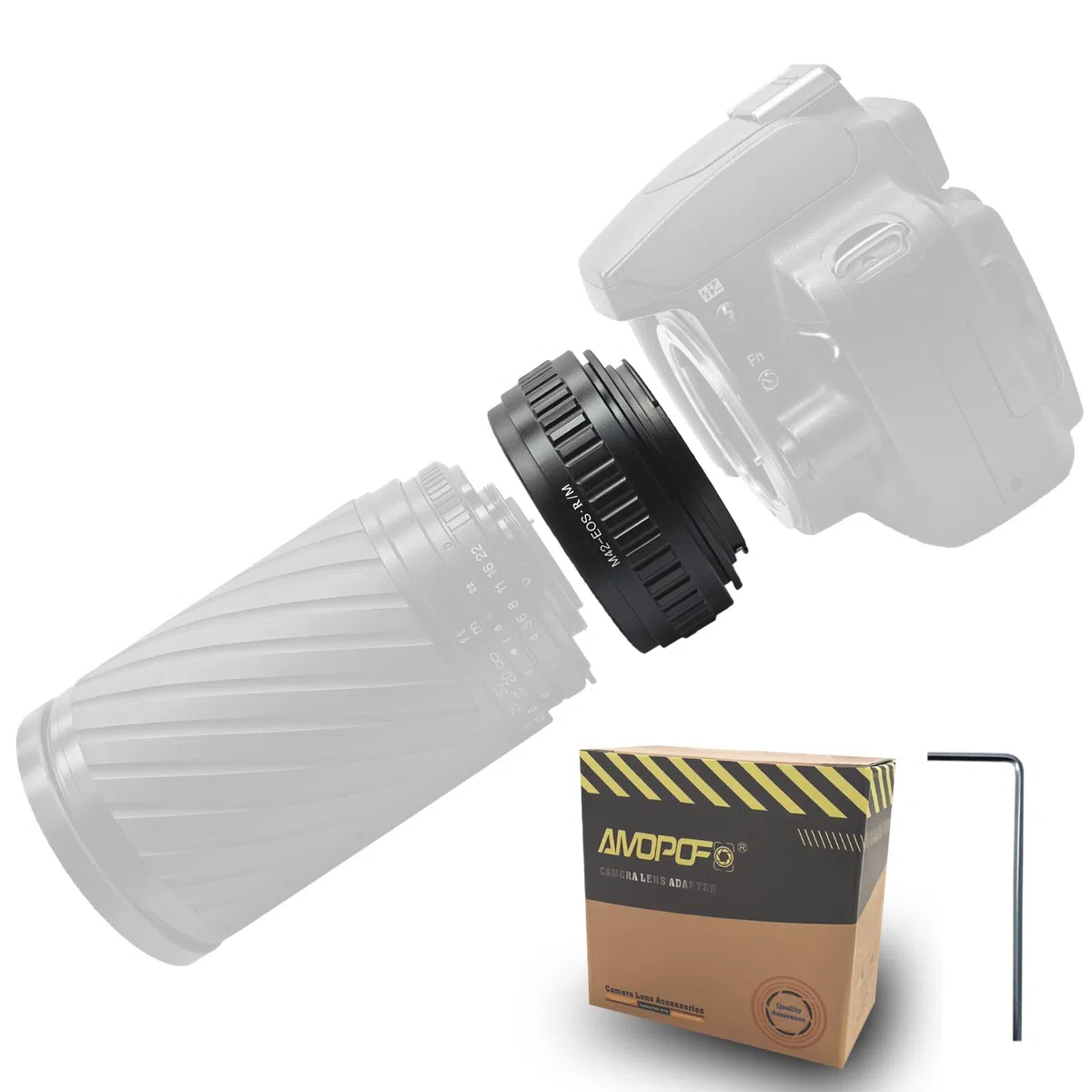 M42-EOS R Bague d'adaptation pour objectif macro M42 (42 x 1 mm) Fixation à vis pour appareil photo EF R-Mount EFS RF RP.22-56 mm