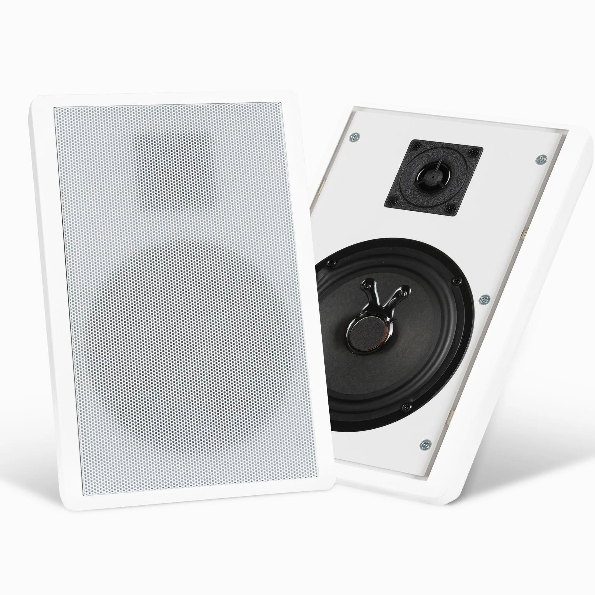Pronomic FLS-540 WH Paire d'enceintes murales Flatpanel (Enceintes HiFi Plates, Enceinte 2 Voies, woofer 5,25"/133mm, Tweeter 1,2"/30mm, 25/50 Watts (RMS/Peak), Connexion à bornier) Blanches