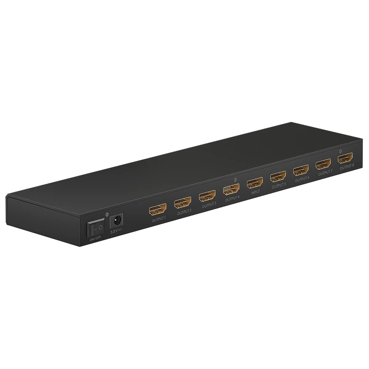 Goobay 58484 Splitter HDMI 1 à 8 - Distributeur Supportant des Résolutions Jusqu'à 4K@ 60Hz - 1 Entrée Vers 8 Sorties pour TV, Moniteur, Beamer, PS5 et Xbox - Noir