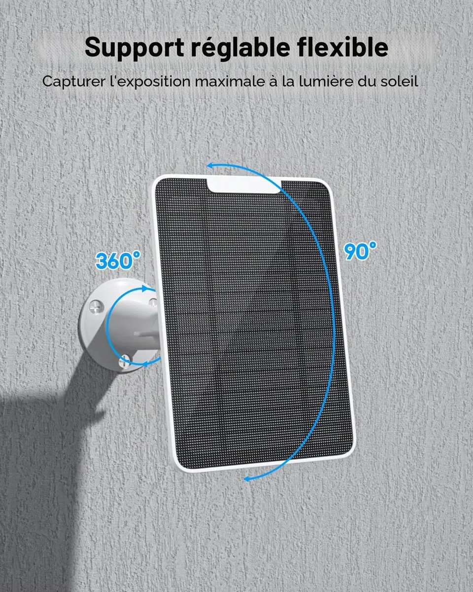 Lot de 3 chargeurs solaires 6 W compatibles Google Nest Cam extérieur-intérieur (version batterie), énergie solaire, IP65 résistant aux intempéries