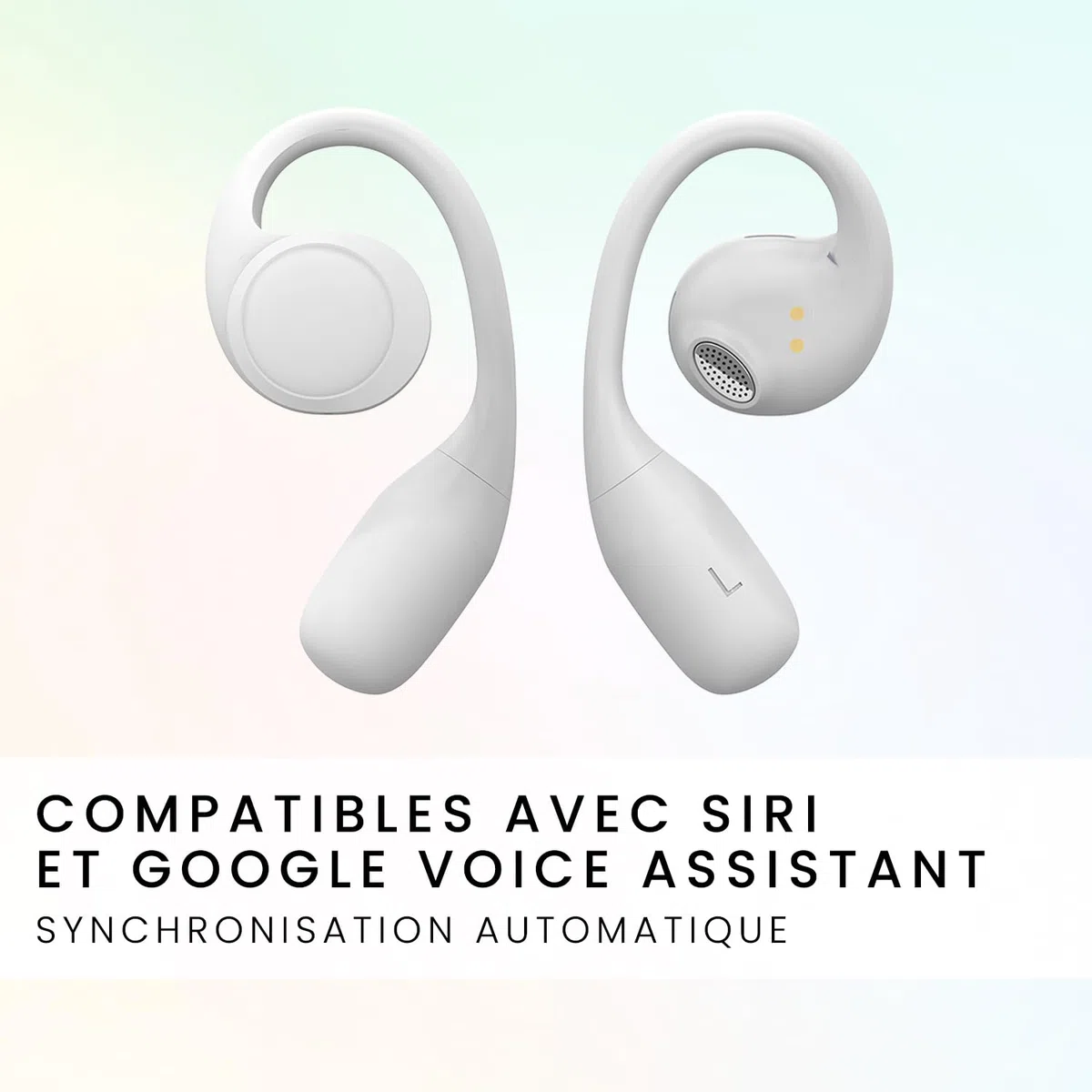 SPC Ether 2 Sense – Écouteurs sans Fil Bluetooth Open-Ear avec Annulation de Bruit Lors des appels, Batterie Longue durée (30h), Microphone, Double connectivité, IPX4 - Blanc