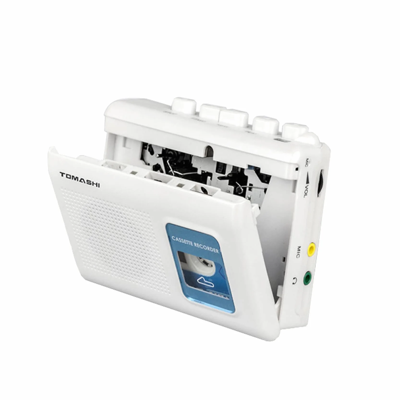 TOMASHI Lecteur Cassette Portable Walkman avec Haut-Parleur intégré, Microphone, Prise Casque, 11,6 x 9 x 3,5 cm