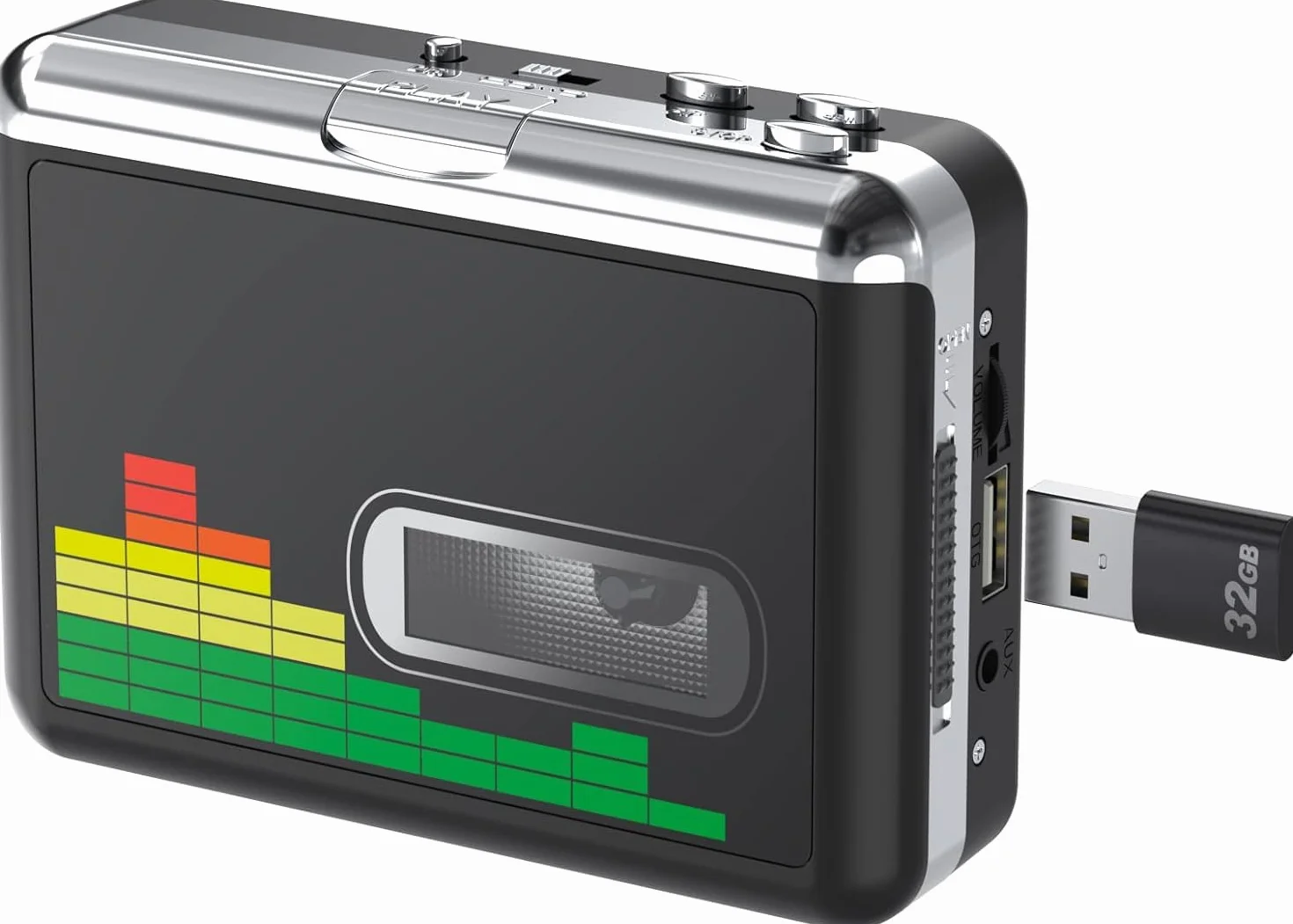 Lecteur cassette USB Convertisseur de bande à MP3 Lecteur de musique portable Convertisseur cassette vers MP3 avec écouteurs Pas besoin de PC