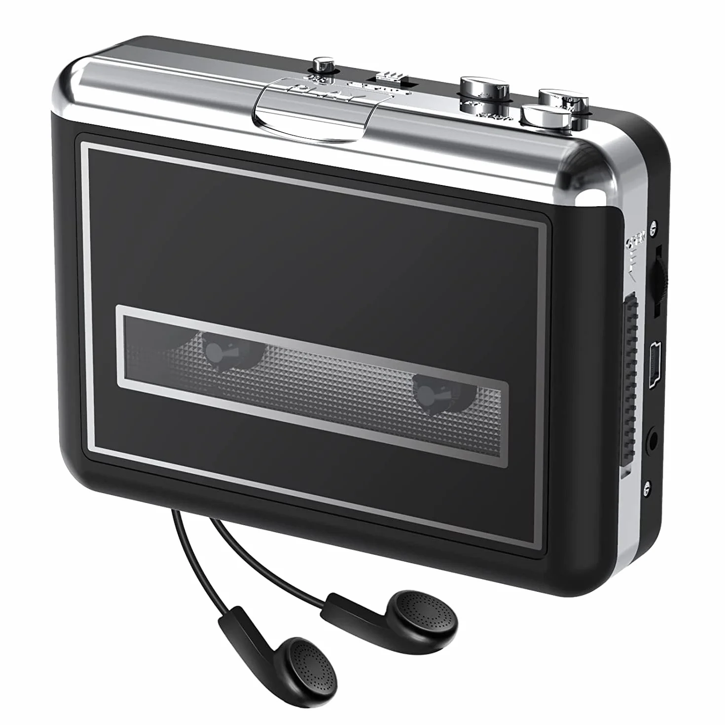Lecteur de Cassettes rétro, numériseur de Cassettes Portable, enregistre l'audio des Cassettes Via USB – Compatible avec Les Ordinateurs Portables et Les PC