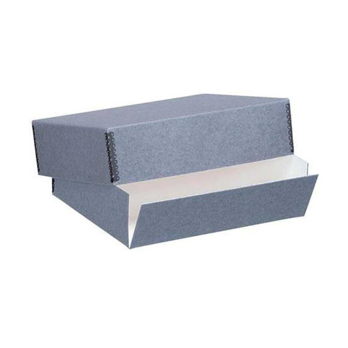 Lineco Museum Archival 733-0008 Boîte de rangement sans acide avec bords métalliques, 21,6 x 10,5 x 7,6 cm, gris