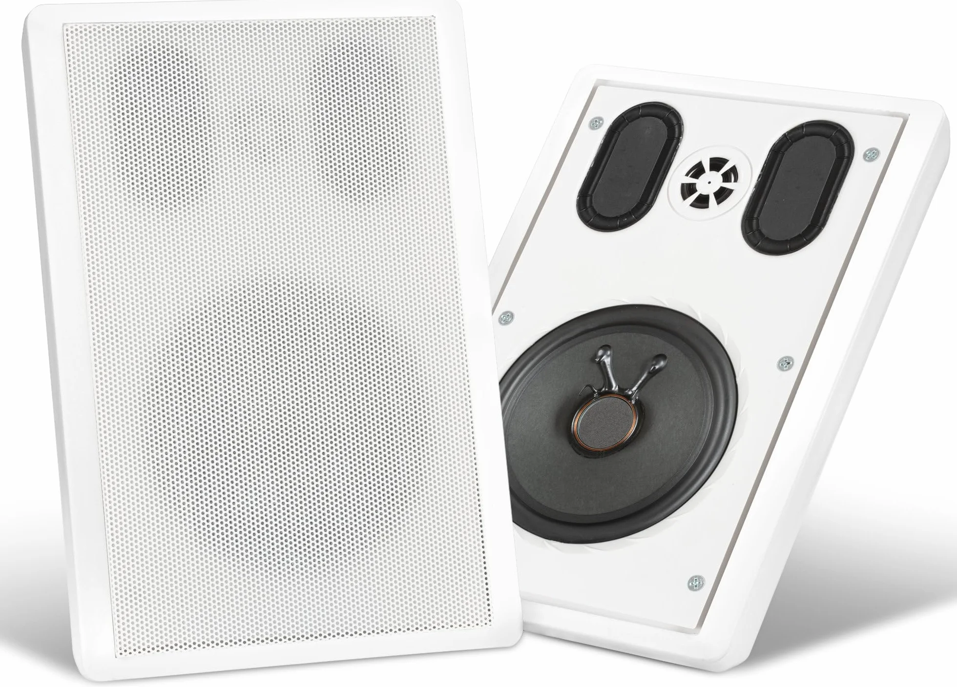 Pronomic FLS-540E WH Paire d'enceintes murales Flatpanel (Enceintes HiFi Plates, Enceinte 2 Voies, woofer 5,25"/133mm, Tweeter 1,2"/30mm, 30/60 Watts (RMS/Peak), Connexion à bornes à vis) Blanches