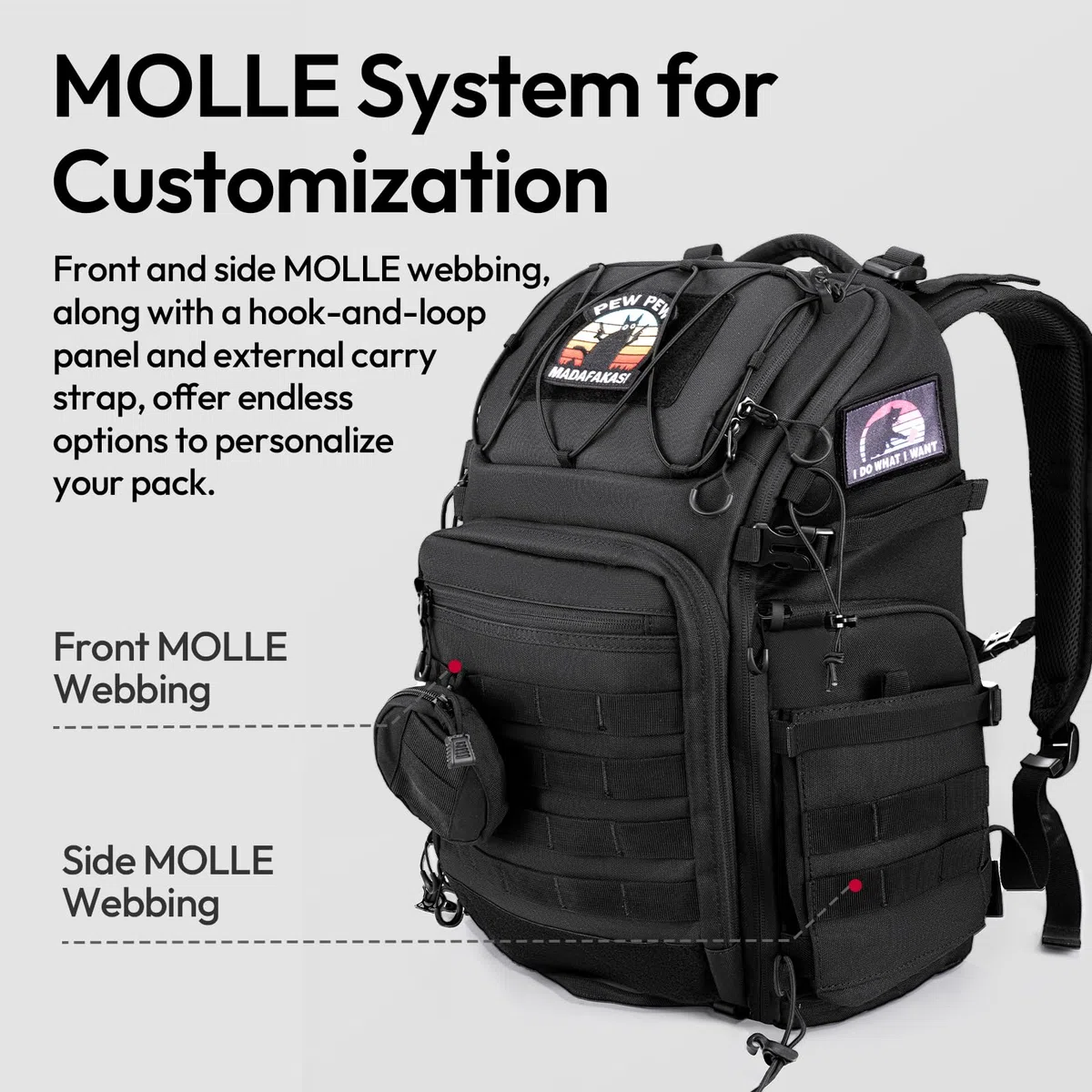ULANZI 28L Sac à Dos pour Appareil Photo, Sac Appareil Photo avec Multiples Points d'ancrage, 7 DIY Compartiments de Rangement, Ordinateur Portable 15,7'' pour Appareils Photo Reflex, Drones, Trépieds