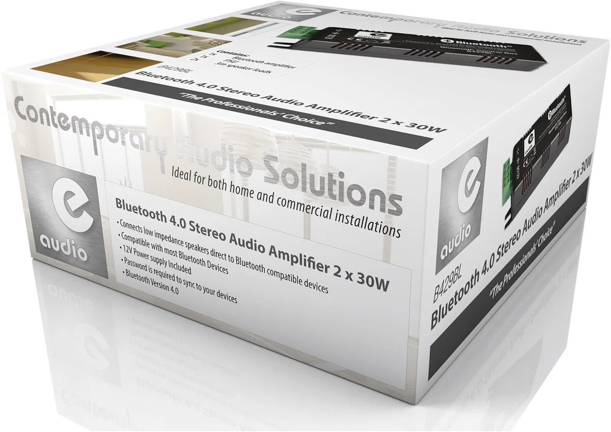 Amplificateur Bluetooth 2 x 30 W avec bloc d'alimentation