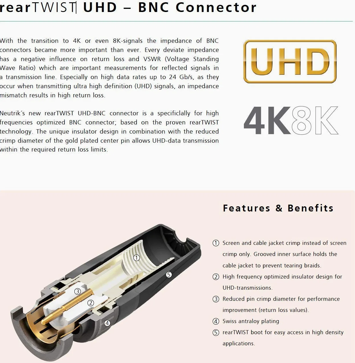 SOMMER CABLE Câble de raccordement vidéo 6G-SDI/4K SC-Vector 0.8/3.7, BNC/BNC NBNC75BLP9X Neutrik Green 30 m