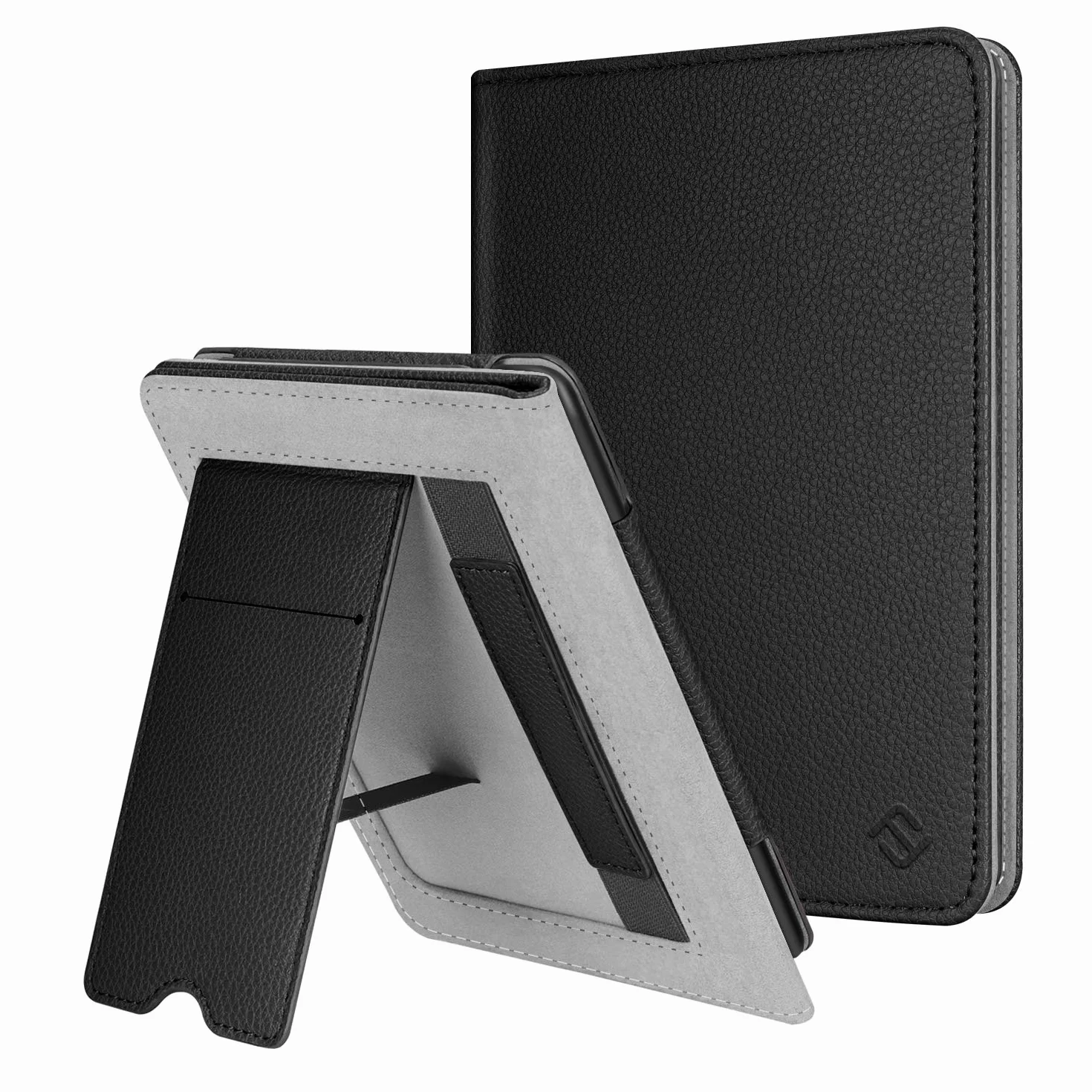 FINTIE Coque pour 6" Kindle Paperwhite (10e Génération, 2018 / Tous Ancienne Génération 2012-2018) - Étui Kick-Stand avec Fente pour Carte et dragonne, Veille/Réveil Automatique, Noir