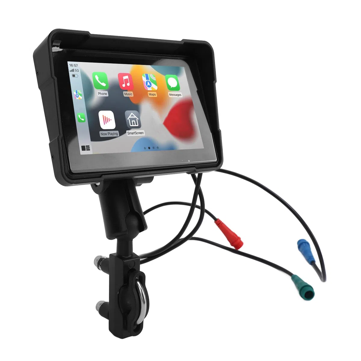 Generic Écran GPS de Moto, Navigateur de Moto, Haute sensibilité, Projection sans Fil de 5 Pouces, Double Caméra, écran Tactile IPS pour Moto (avec Un Appareil Photo)