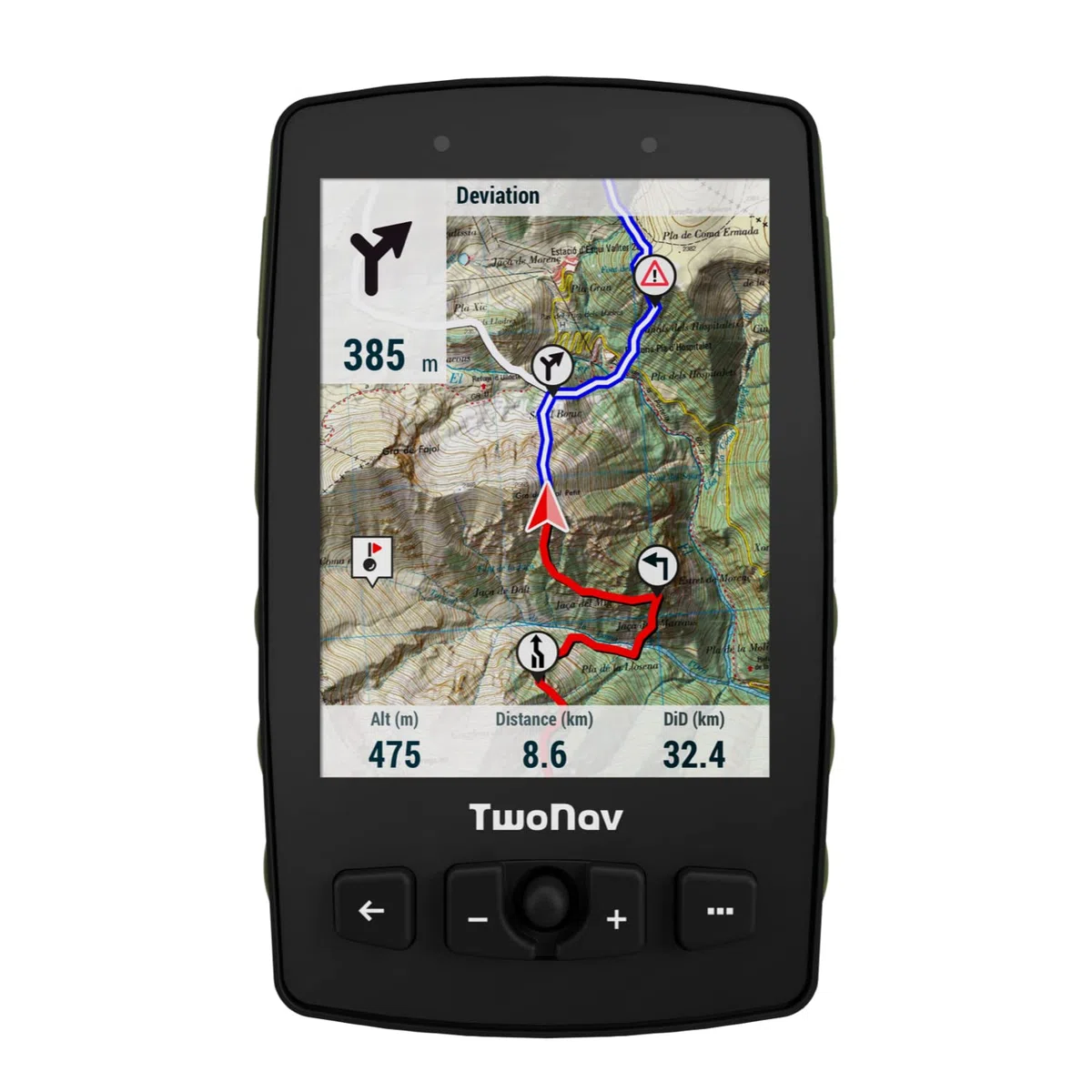 GPS Aventura 2 Plus - Alpinisme/Joystick/Écran 3,7" / Autonomie 36 h + Batterie Amovible/Mémoire 32 Go + Emplacement MicroSD/Carte SIM/Carte topographique + Routes incluses/Vert