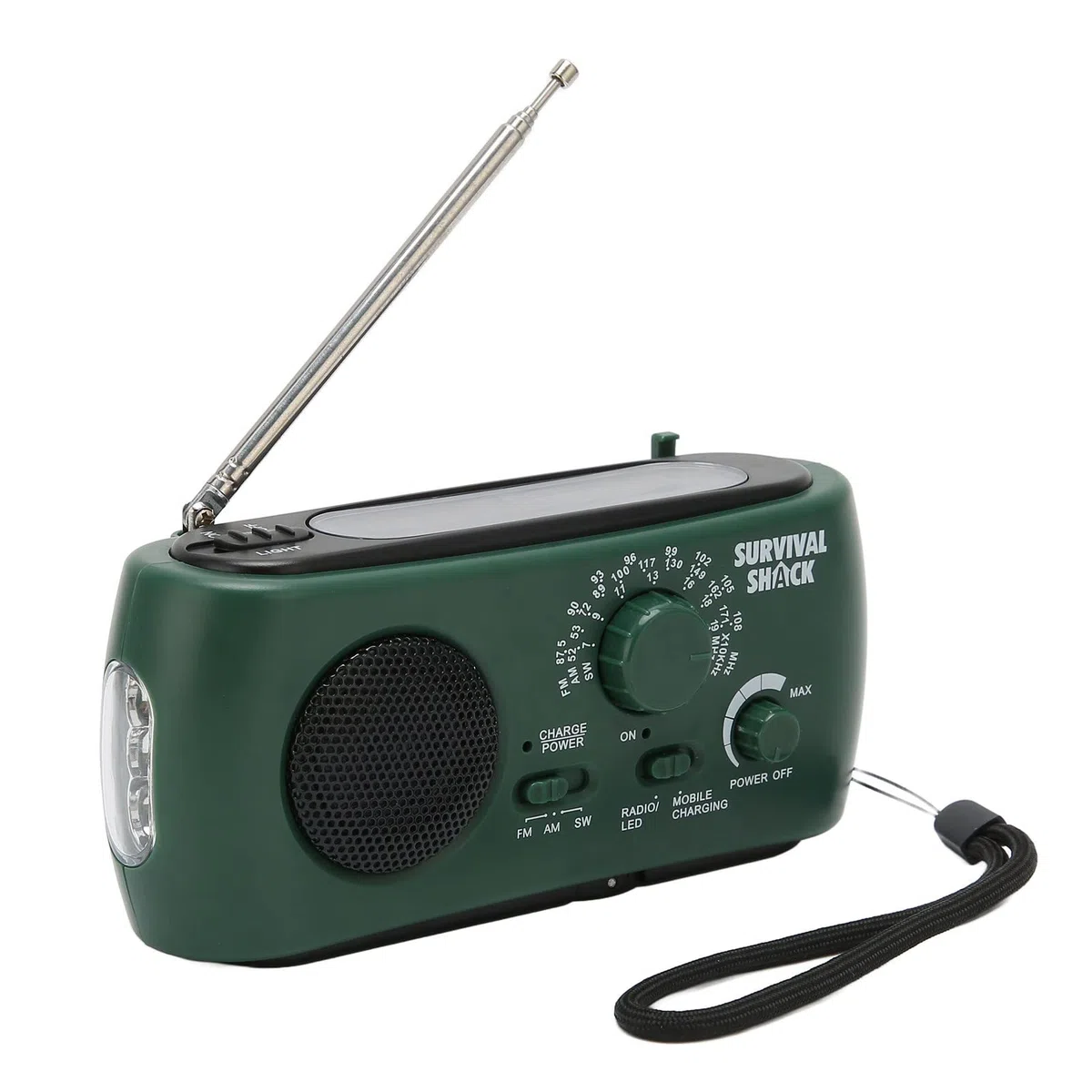 Bewinner Radio solaire à manivelle AM//SW pour l'extérieur, lampe de poche LED, batterie externe portable, pour les urgences extérieures